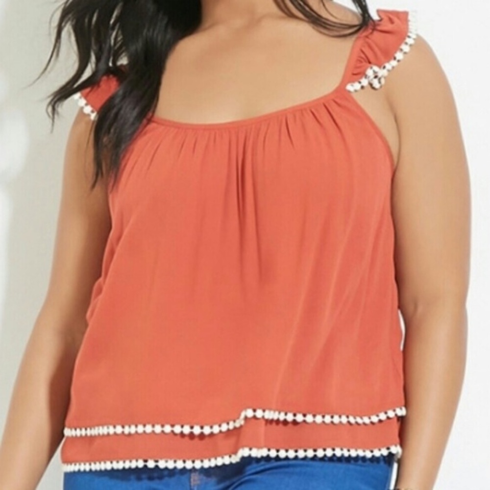 SOLD Forever 21+ BoHo Crimson Sleeveless Blouse